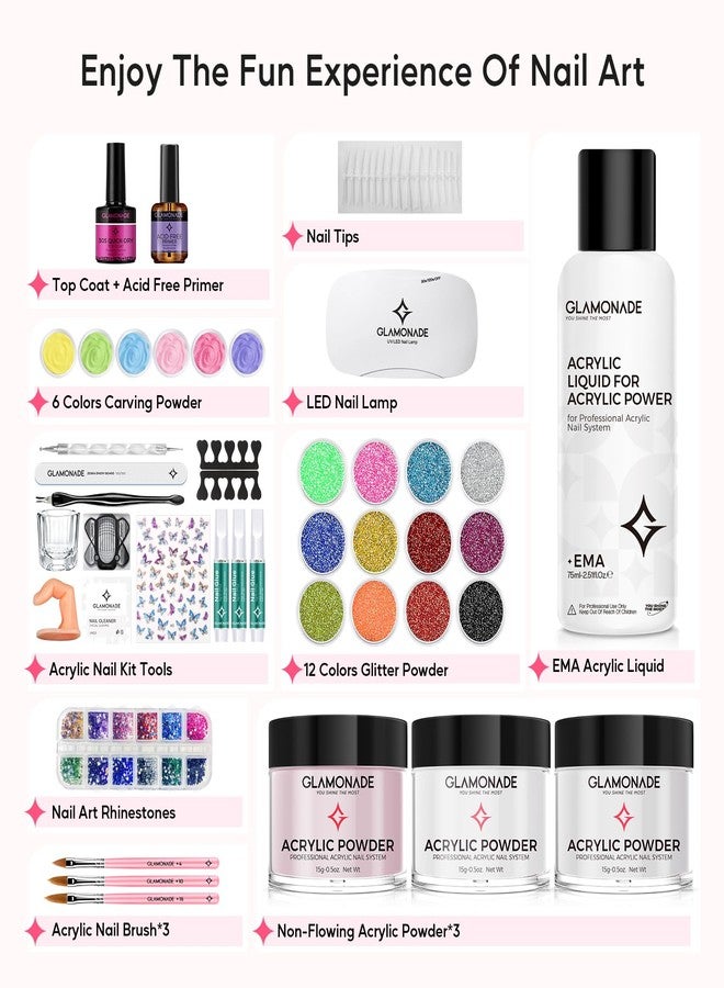 Glamonade Acrylic Nail Kit for Beginners: Professional Nail Kit Set with Everything UV Light and Complete Nail Supplies Salon - Image 3